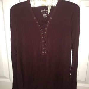 american eagle soft and sexy red long sleeve